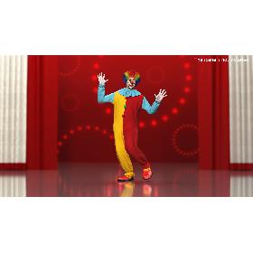 3D Circus Clown Costume Dancing Pose Fur model